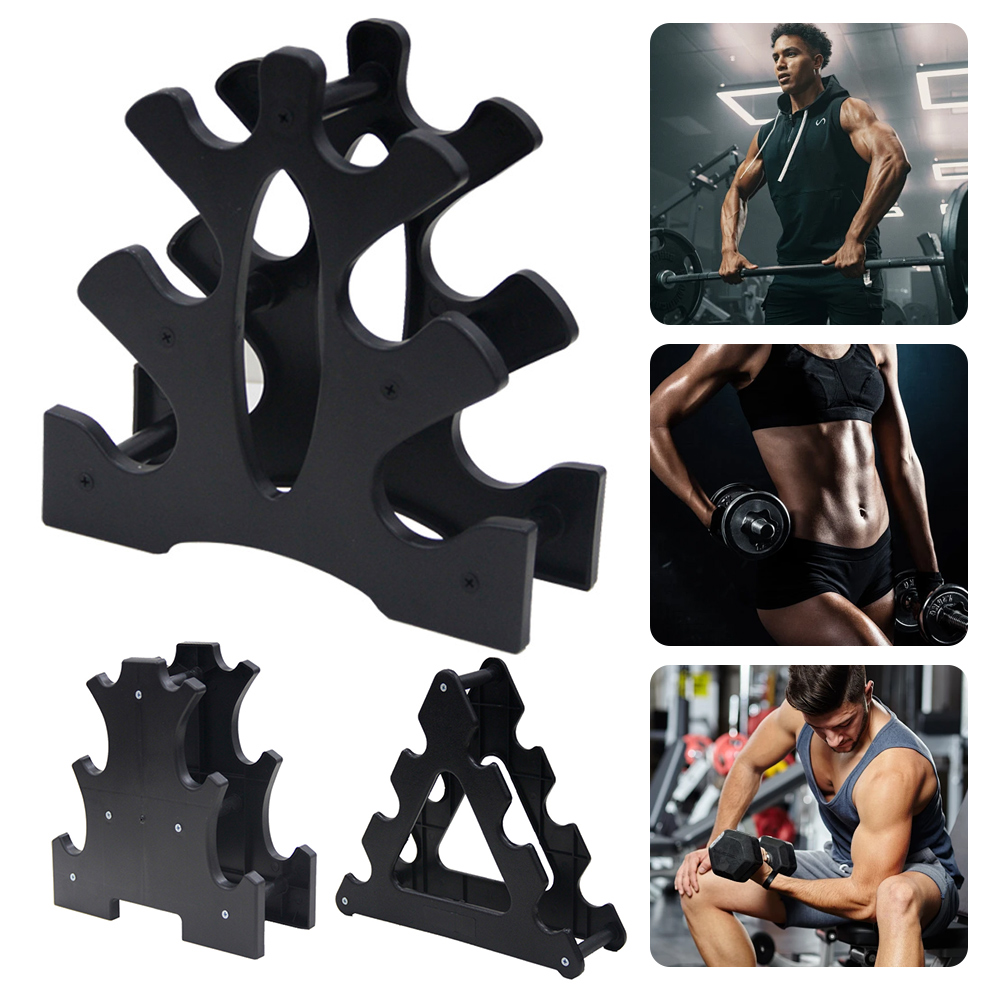 Home Gym Organization - منظم تخزين الأوزان بثلاث طبقات، حامل