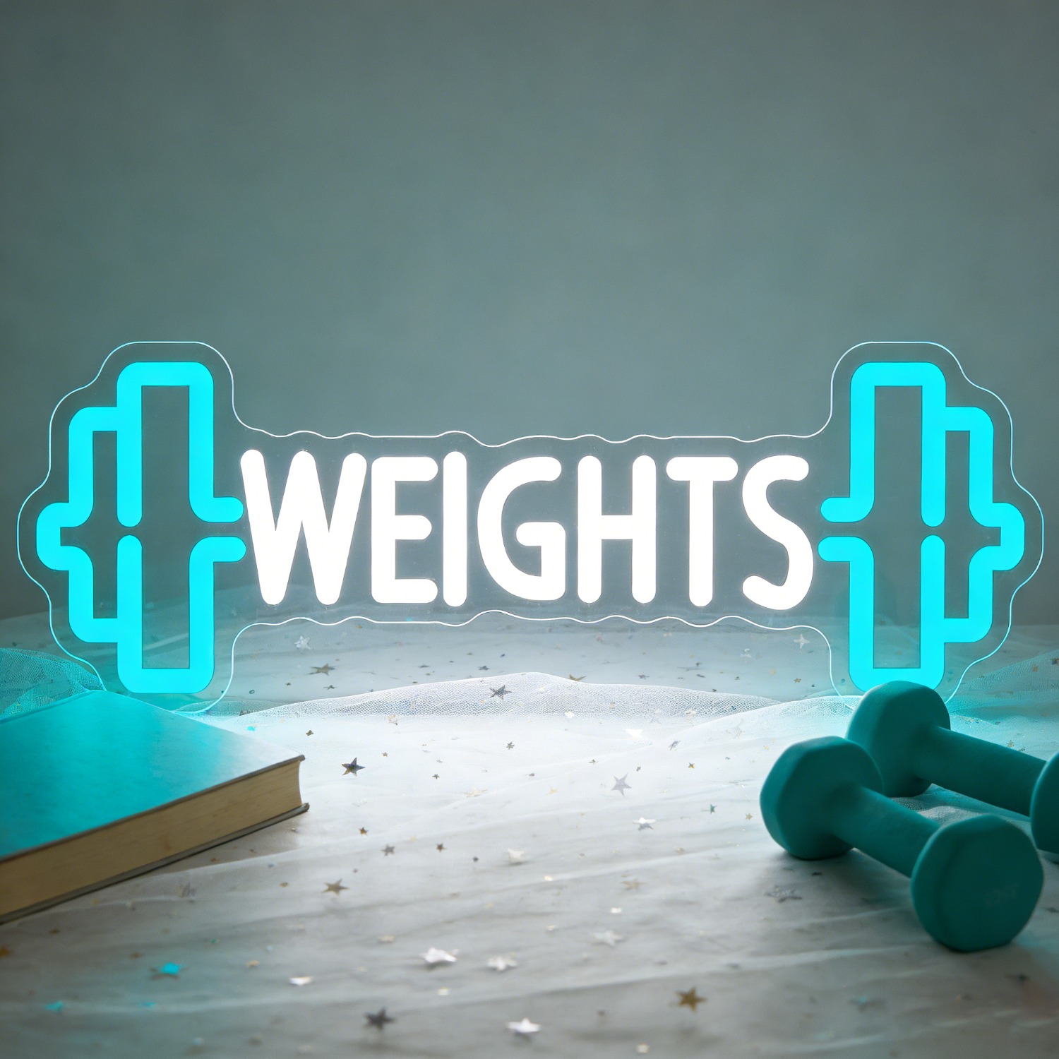 Home Gym Neon Sign - لافتة نيون LED على شكل أثقال