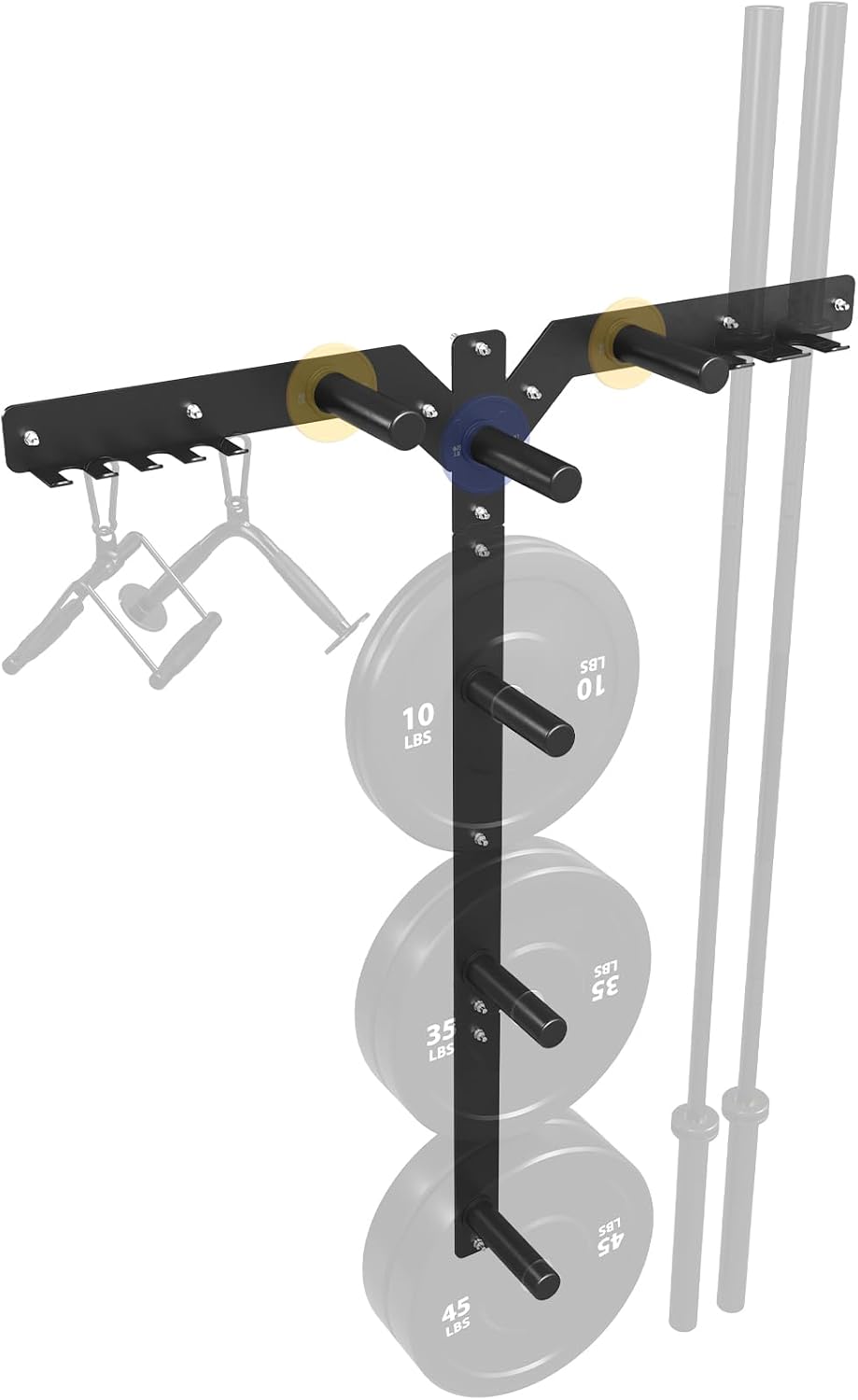 Home Gym In Garage - حامل لتخزين الأوزان مثبت على الحائط،