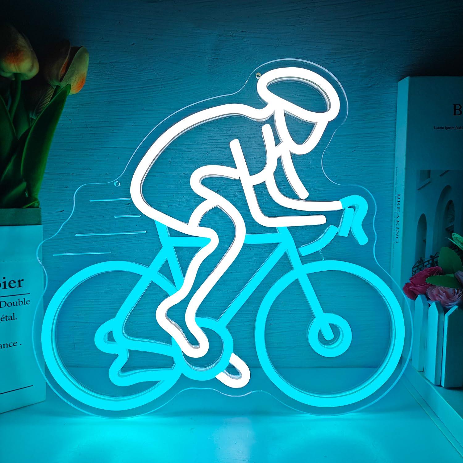 Home Gym Neon Sign - لافتة نيون لراكبي الدراجات، إضاءة LED