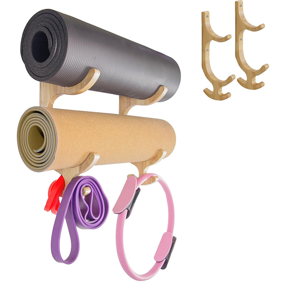 حامل شريط مقاومة من قطعتين يثب - مراجعة Home Gym Yoga Mat وسعره