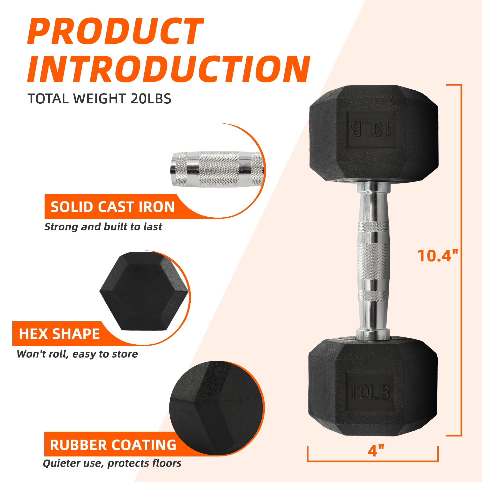 دمبل سداسي الشكل مغطى بالمطاط  - مراجعة Home Gym Hyrox وسعره