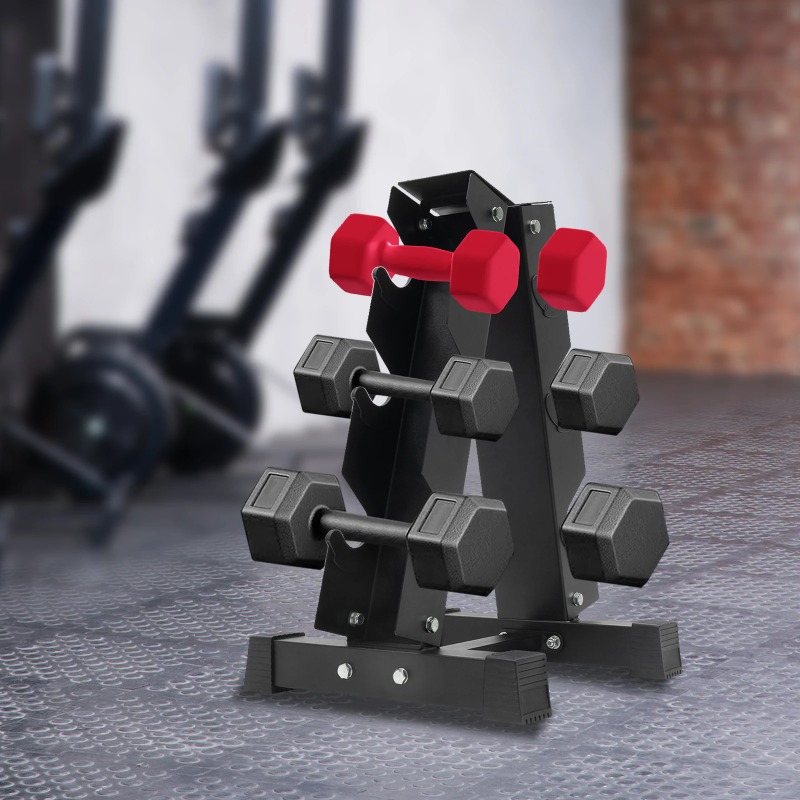 رف دمبل معدني موفر للمساحة في  - مراجعة Home Gym Organization وسعره