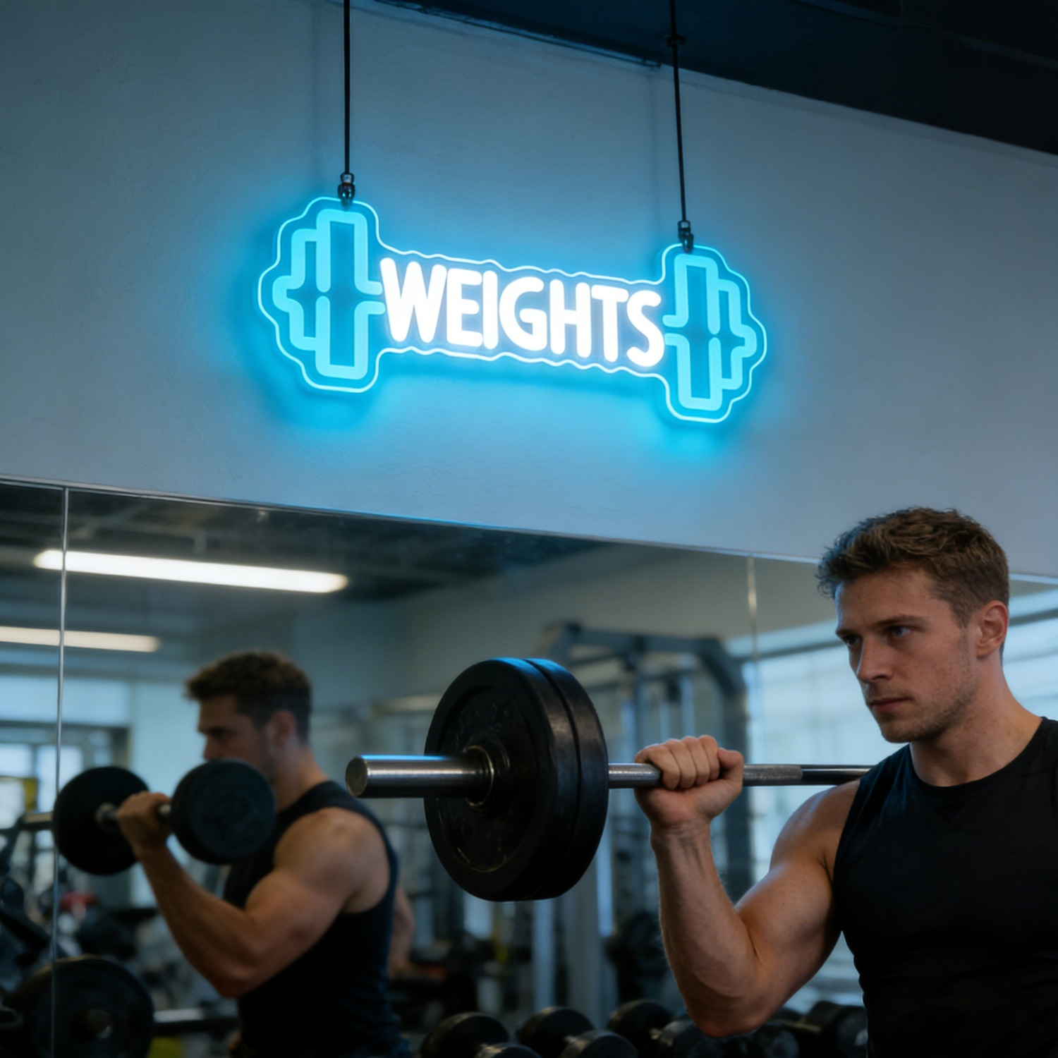 لافتة نيون LED على شكل أثقال ل - مراجعة Home Gym Neon Sign وسعره