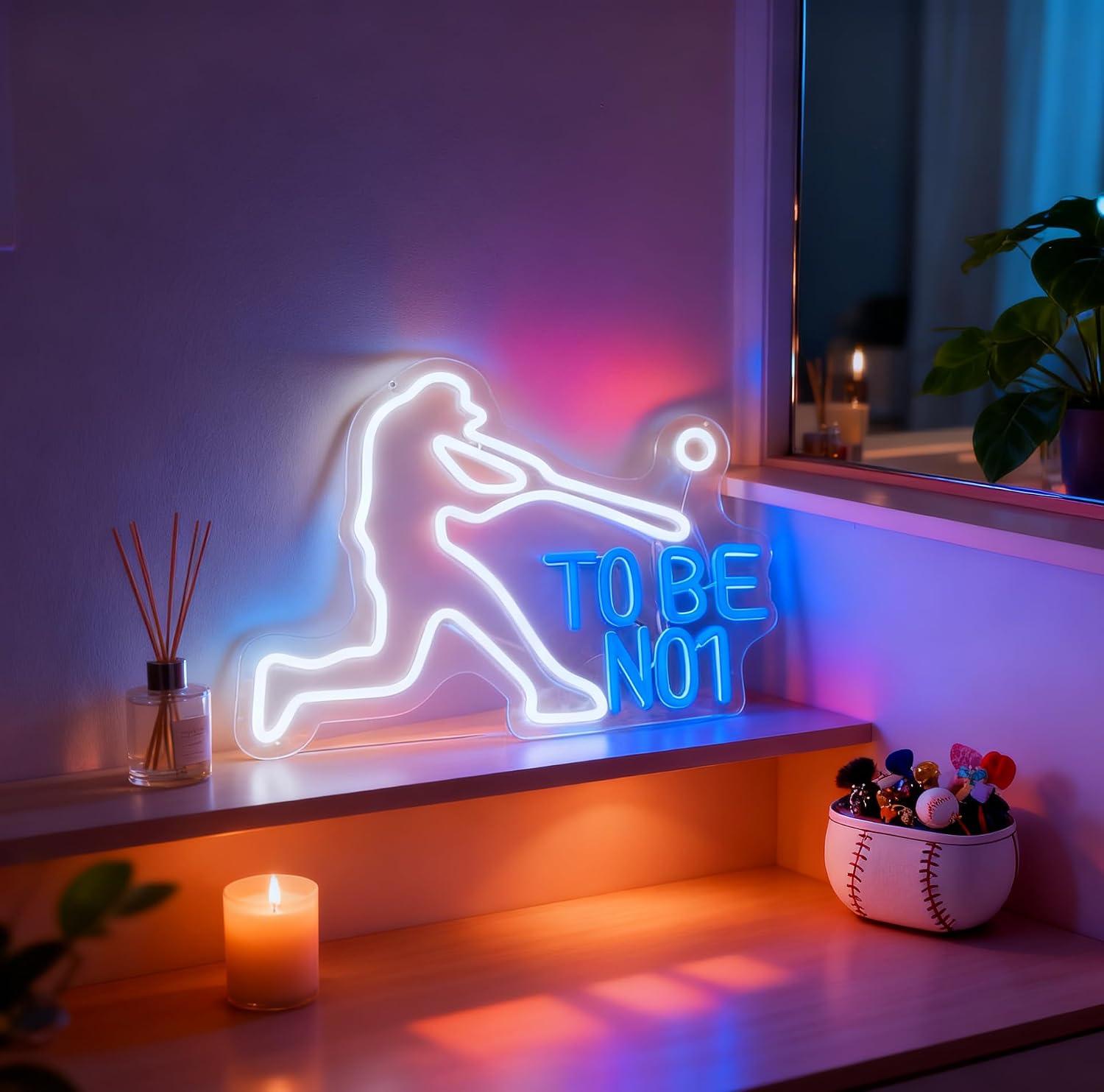 لافتة نيون بتصميم 'To Be No1'  - مراجعة Home Gym Neon Sign وسعره