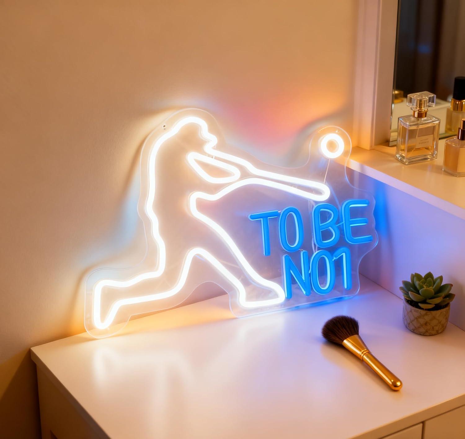 لافتة نيون بتصميم 'To Be No1'  - مراجعة Home Gym Neon Sign وسعره