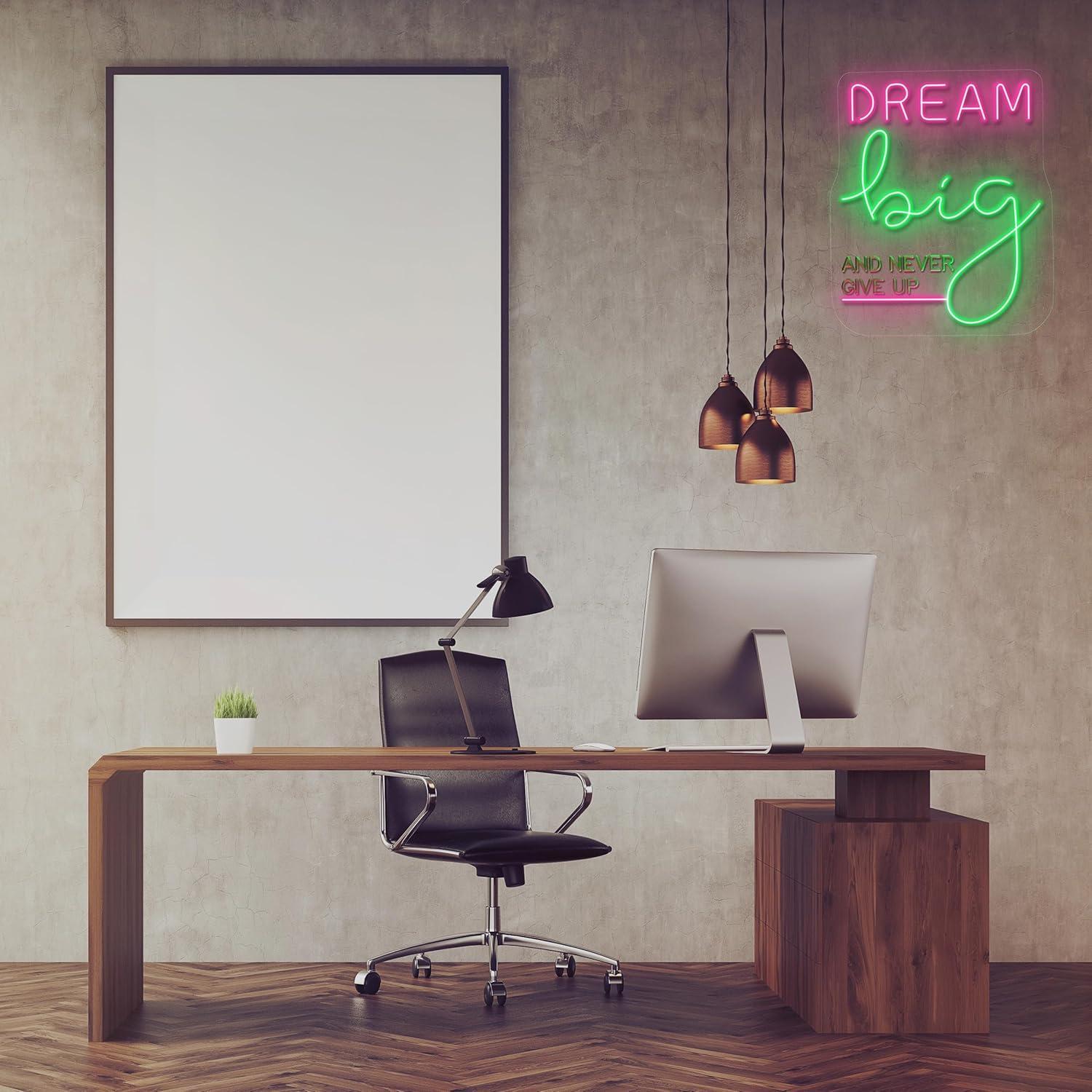 لافتة نيون 'حلم كبير' تحفيزية  - مراجعة Home Gym Neon Sign وسعره
