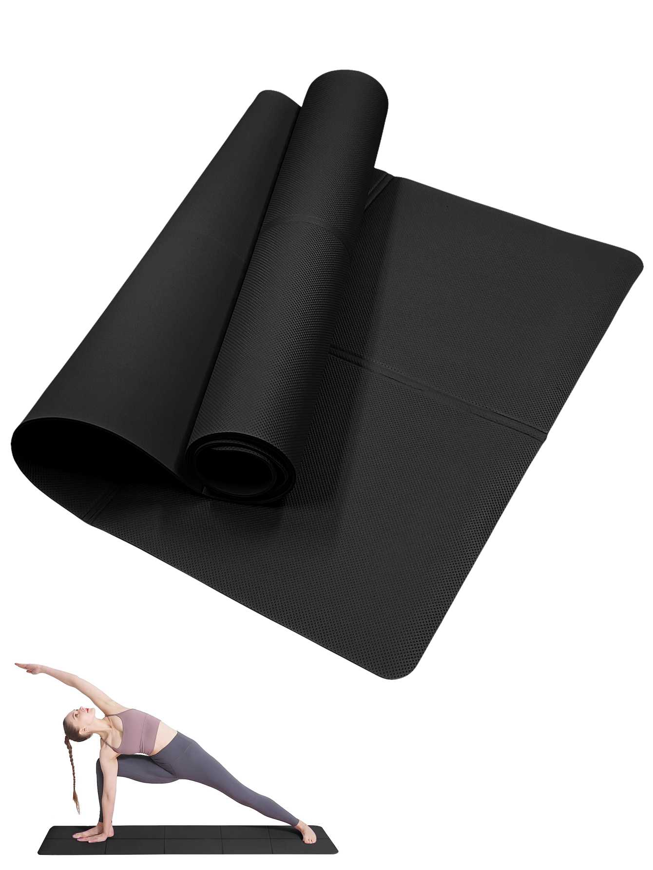 طوي اليوغا حصيرة سوداء صديقة ل - مراجعة Home Gym Yoga Mat وسعره