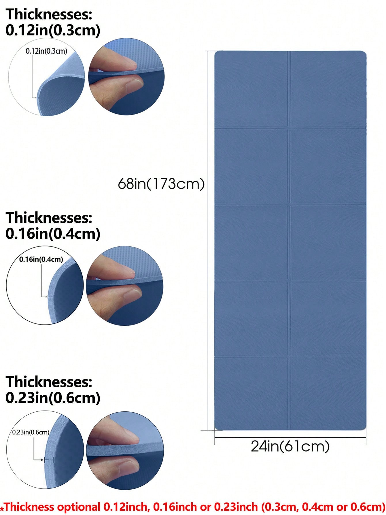 طوي اليوغا حصيرة الأزرق الداكن - مراجعة Home Gym Yoga Mat وسعره