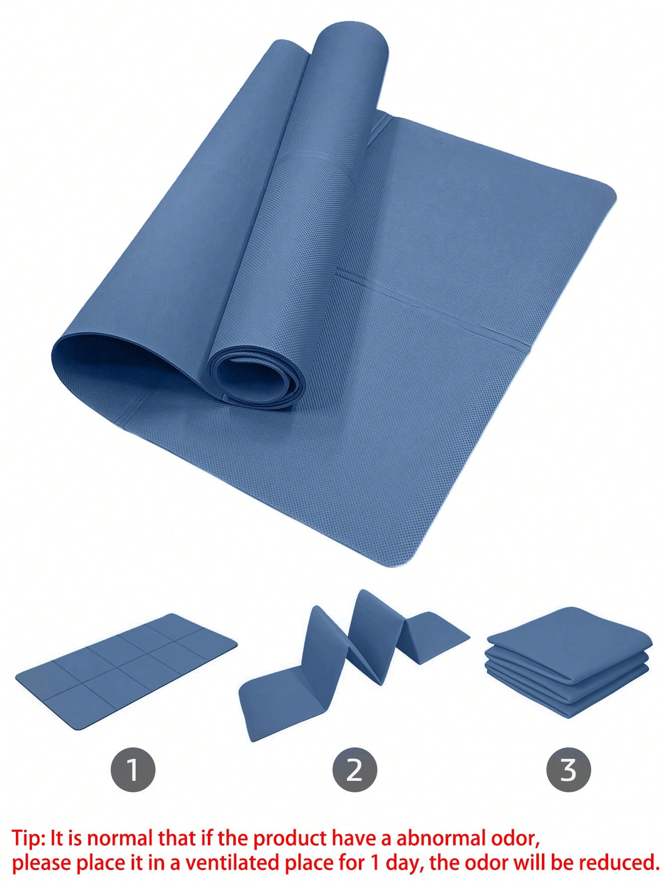 طوي اليوغا حصيرة الأزرق الداكن - مراجعة Home Gym Yoga Mat وسعره