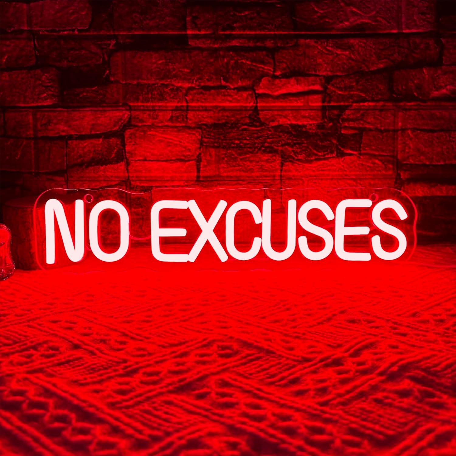 لافتة نيون 'لا حجوب للذرائع' م - مراجعة Home Gym Neon Sign وسعره